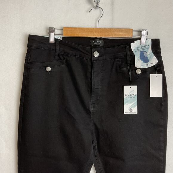 Curve Appeal Womens High Rise Flare Denim Jeans Black Size 16 New With Tag - Picture 7 of 16
